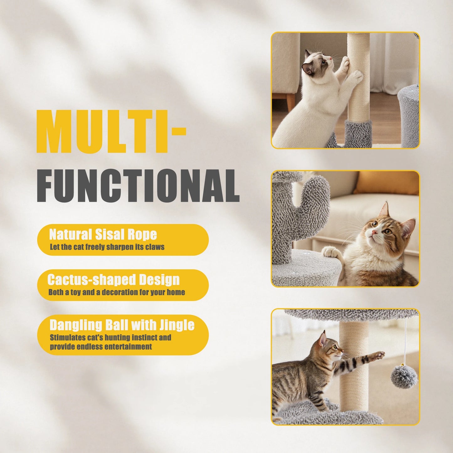 JHK Tall Cat Tree Multi Level Indoor Scratching Post