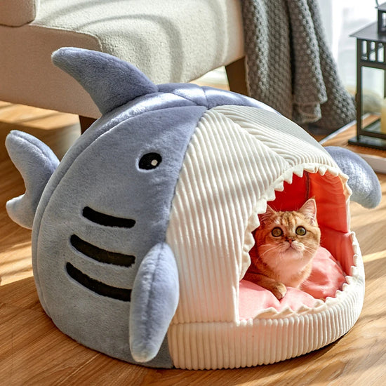 Heated Enclosed Cat Bed With Cushioned Nest And Non Slip Base