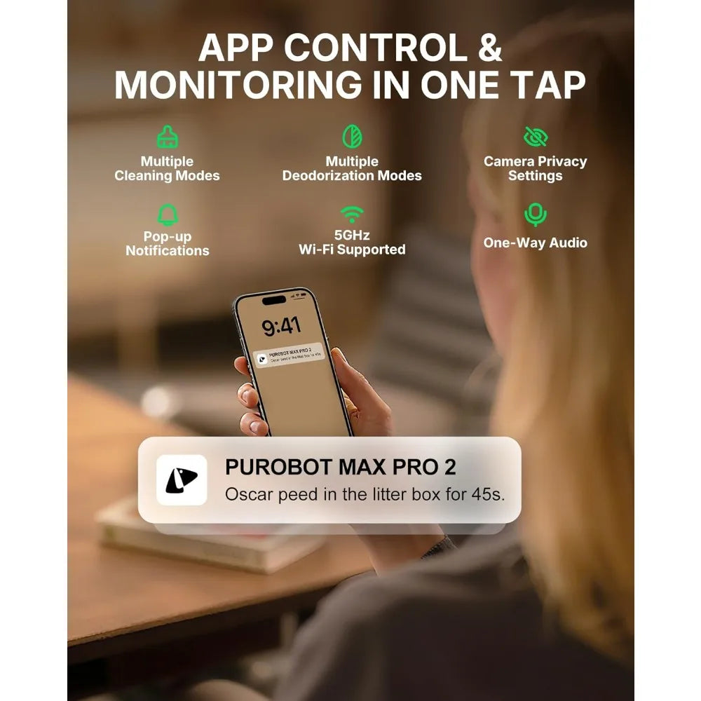 Purobot Max Pro 2 AI Camera Self Cleaning Litter Box