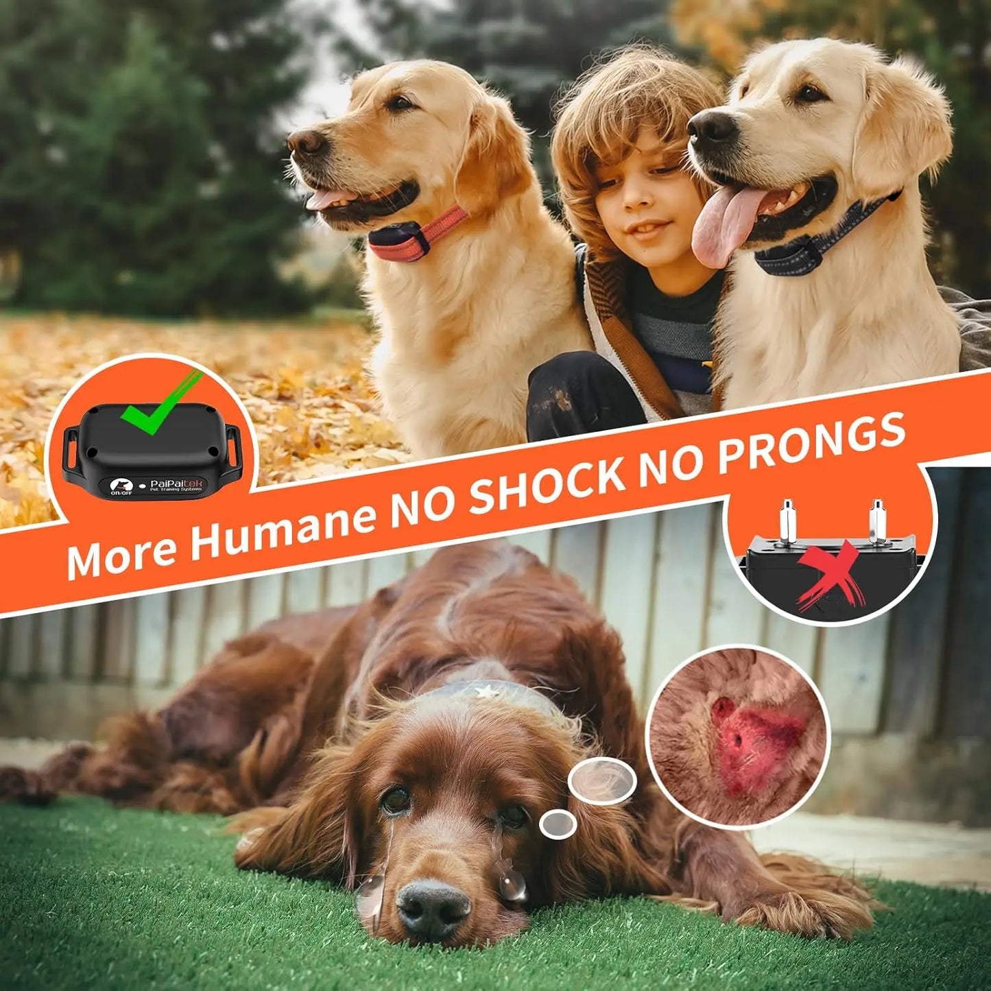 No Shock Dog Training Collar With Remote And Beeps Waterproof