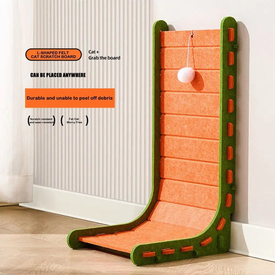 Vertical L Type Cat Scratch Board With Felt Scratch Resistant Climbing Frame