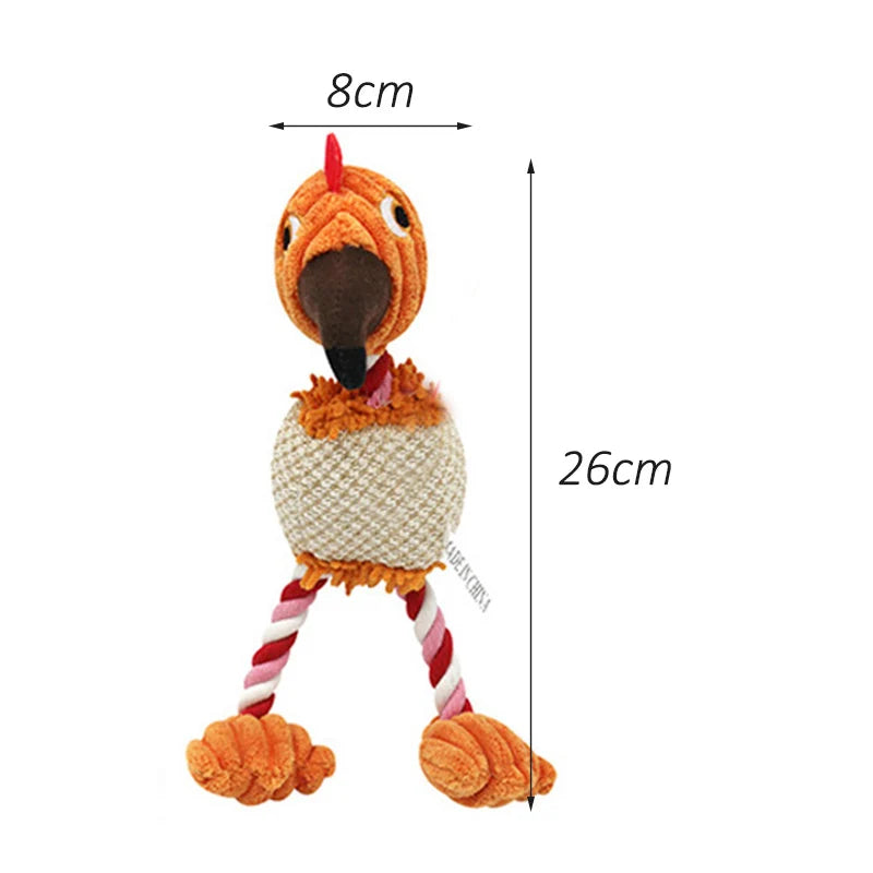 Plush Flamingo Squeaky Dog Toy for Small Dogs
