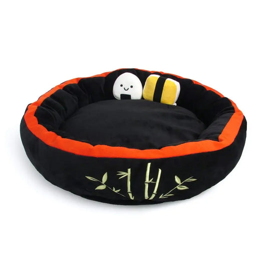 Soft Plush Sushi Dog Cat Bed With Two Sushi Toys Washer Dryer Safe
