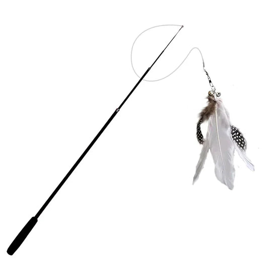 Telescoping Cat Stick With Feather Toy For Boredom Relief