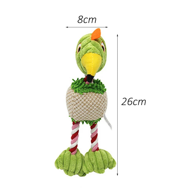 Plush Flamingo Squeaky Dog Toy for Small Dogs