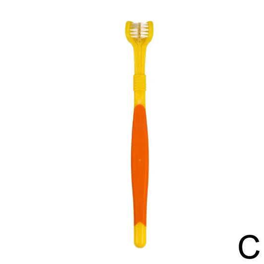 Three-Sided Pet Toothbrush Three-Head For Dogs And Cats Comprehensive Cleaning
