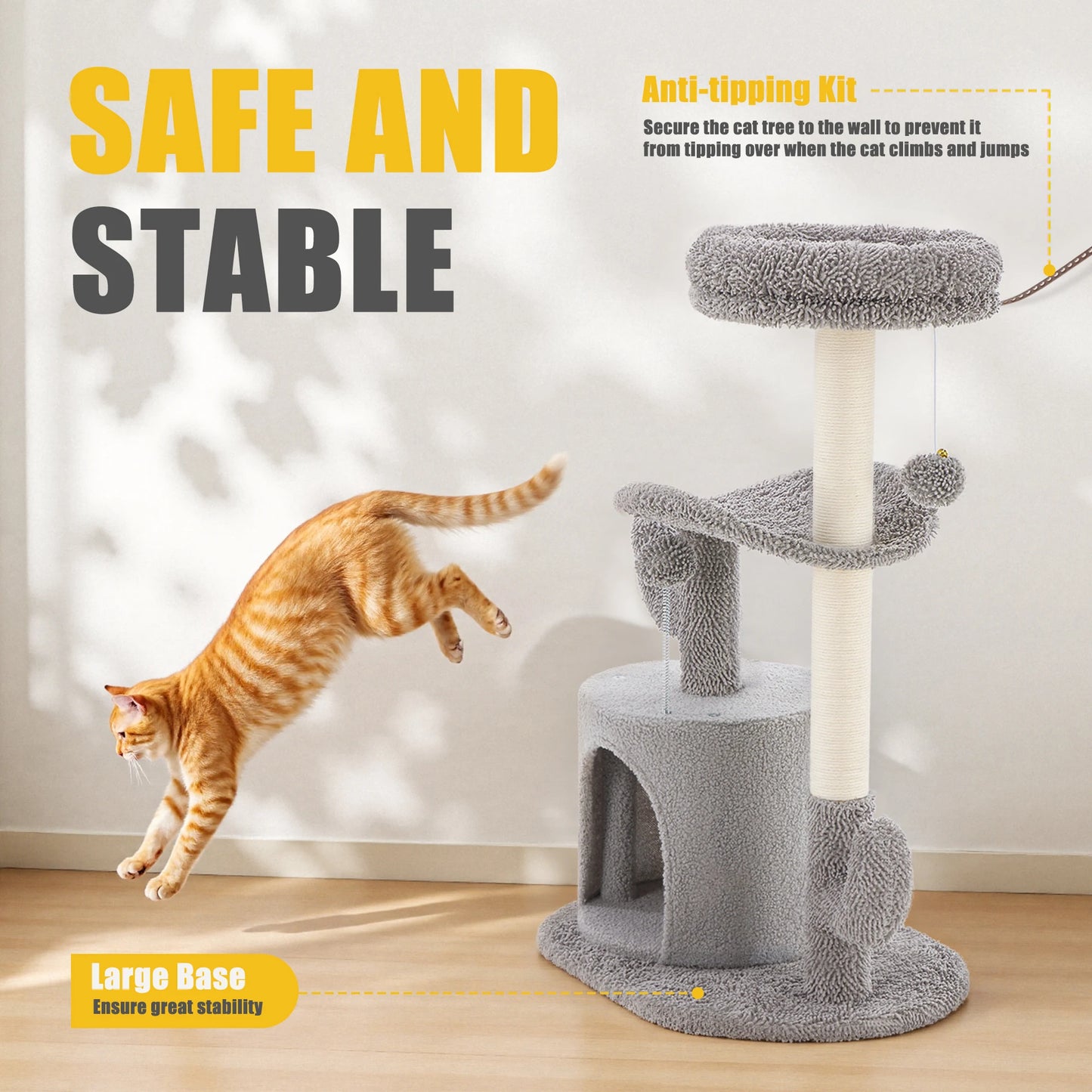 JHK Tall Cat Tree Multi Level Indoor Scratching Post