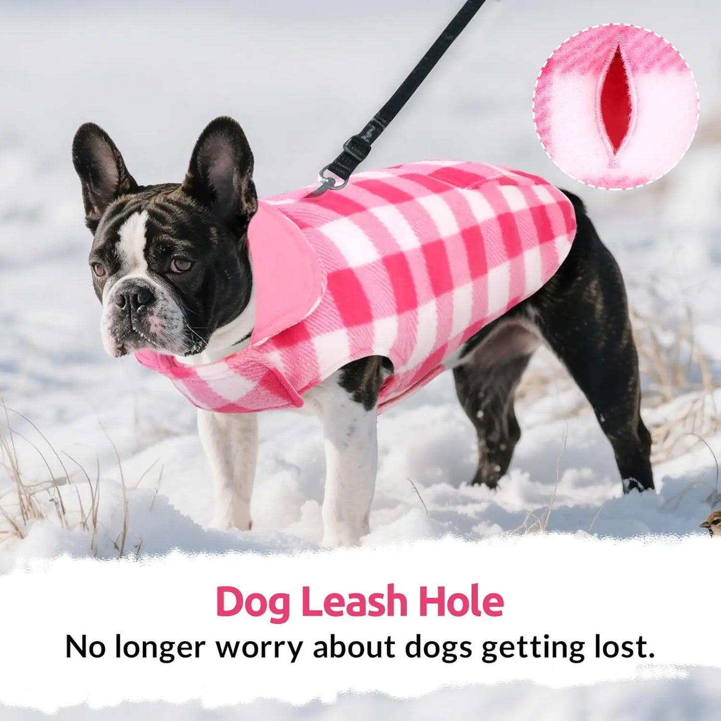 Reversible Fleece Dog Jacket Plaid Vest Waterproof Windproof All Dogs