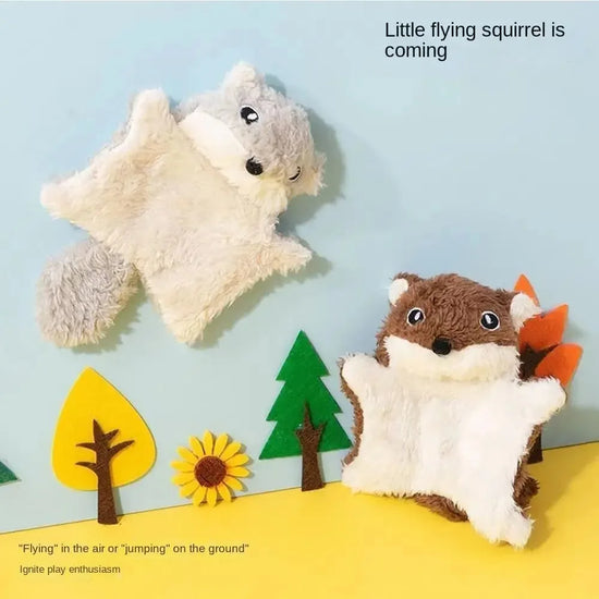 Funny Plush Flying Squirrel Cat Toy Interactive Bite Resistant Teaser