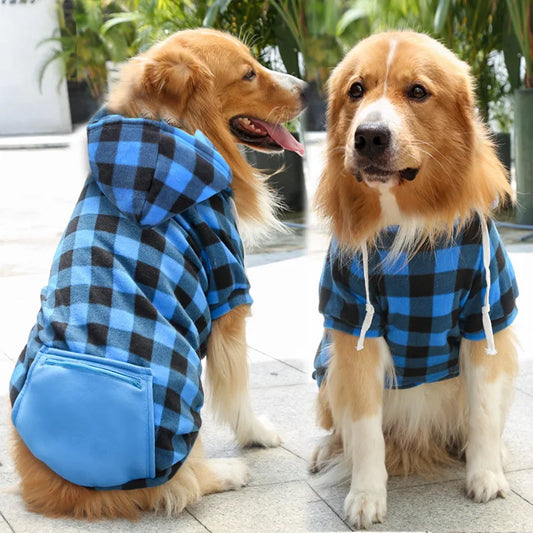 Reversible Plaid Dog Winter Coat Jacket