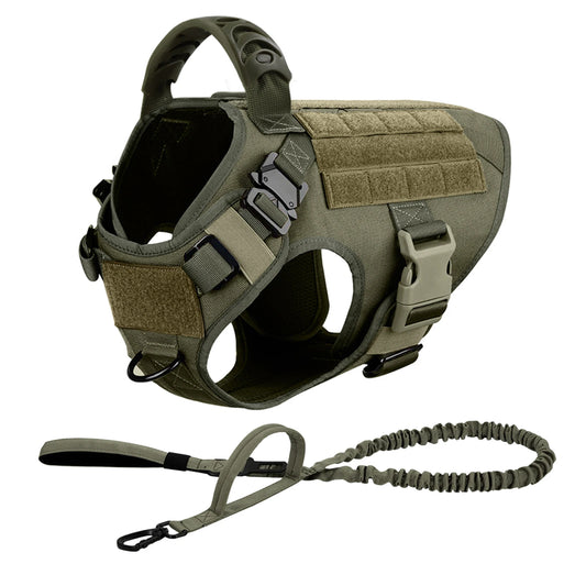 PETRAVELCN Tactical Dog Harness Leash Set No Pull Vest