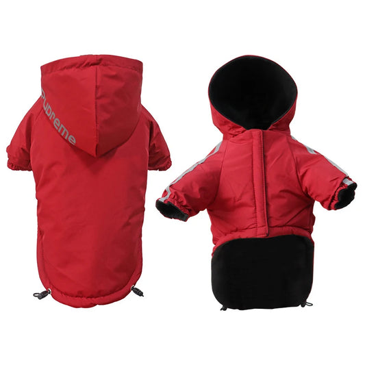 Autumn Winter Waterproof Hooded Dog Coat Reflective