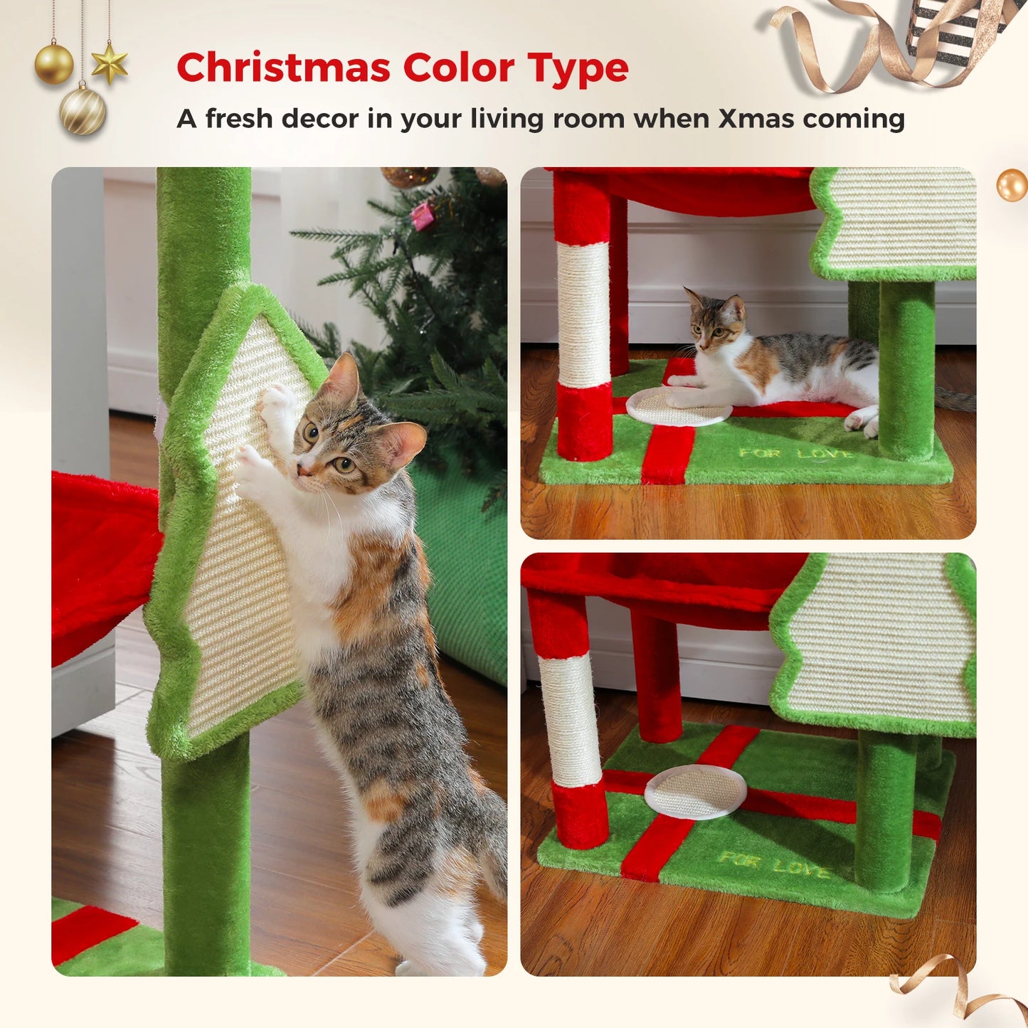 PAWZ Road Cat Tree Tower With Sisal Posts And Hammock