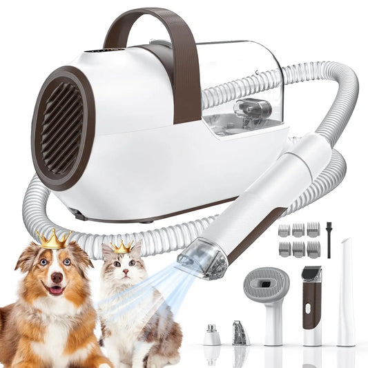 Dog Grooming Vacuum with Clipper and Nail Grinder, 3 Modes, 6 Tools for Pet Hair Removal