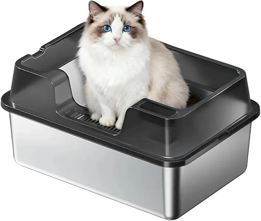 Stainless Steel Hooded Cat Litter Box Odour Control