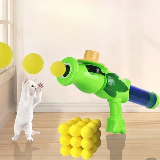 Cat Toy Plush Balls Interactive Shooting Gun Play Stick For Pets