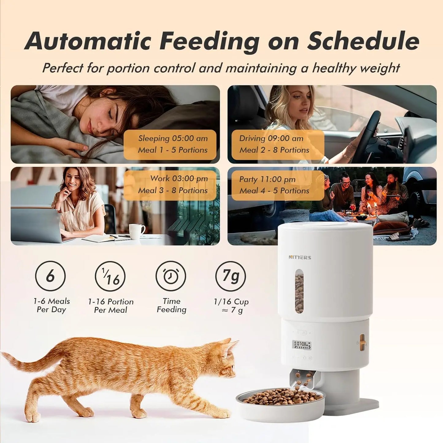 Automatic Pet Feeder With Programmable Meals And Voice Recording