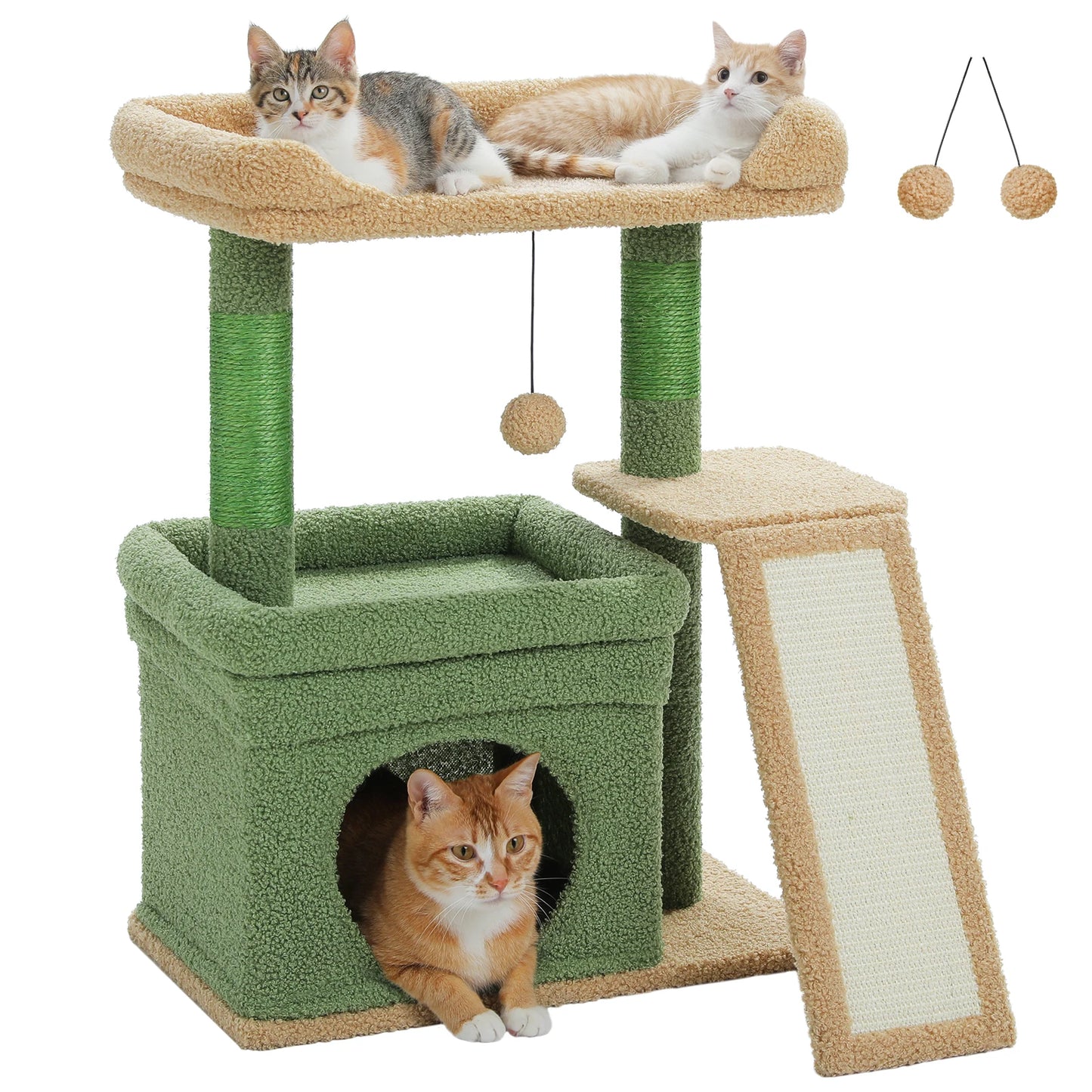 Compact Cat Tree With Sisal Scratching Post And Top Perch