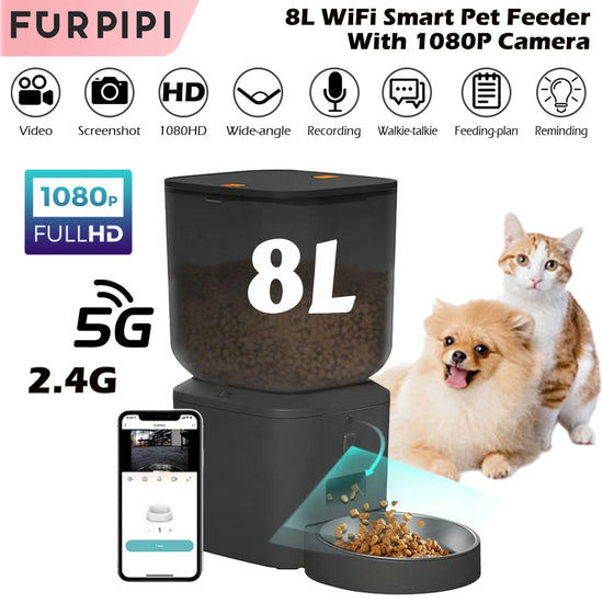 Furpipi Automatic Cat Feeder With 1080P Camera And 5G WiFi Tuya App