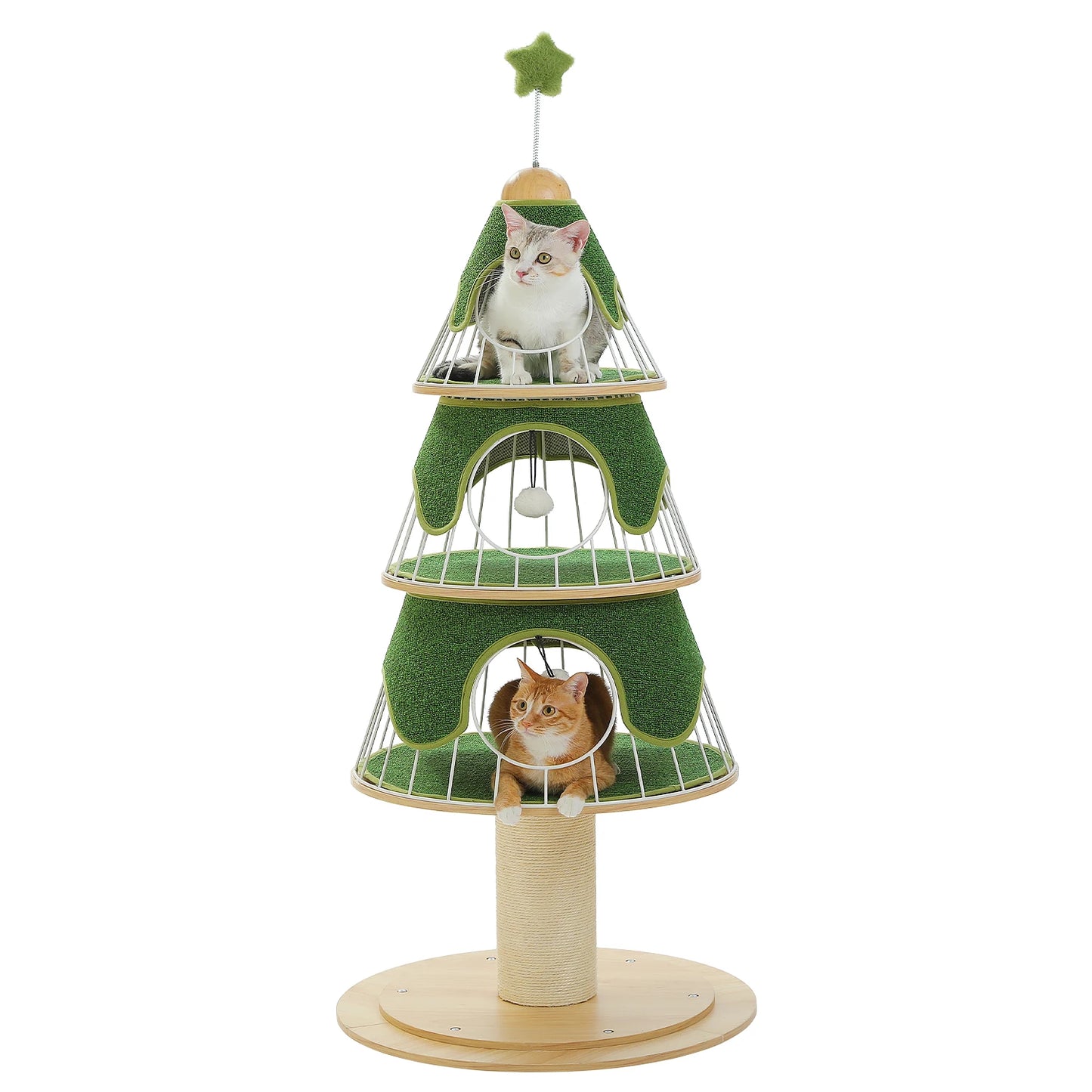 PAWZ Road Christmas Cat Tree Tower With 3 Cozy Condos