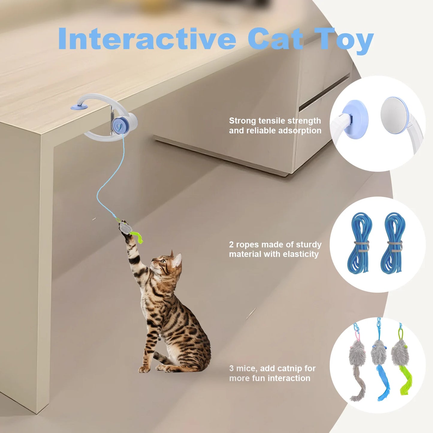 Electric Door Hanging Cat Toy USB Rechargeable Interactive Swinging Motion Engine For Cats