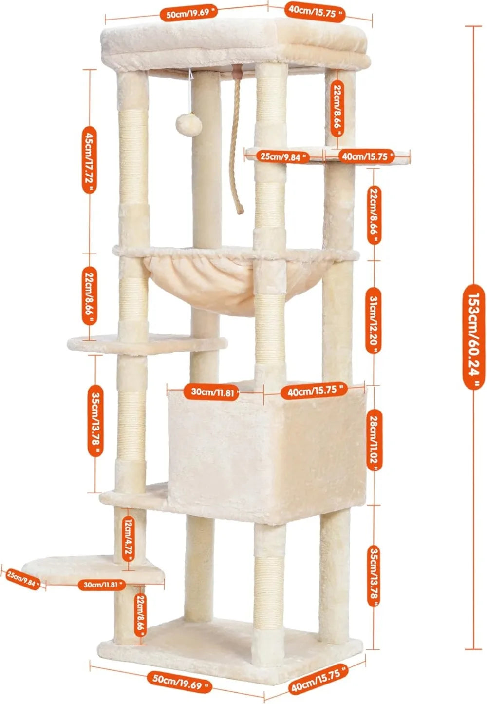 Heybly Cat Tree for Indoor Cats