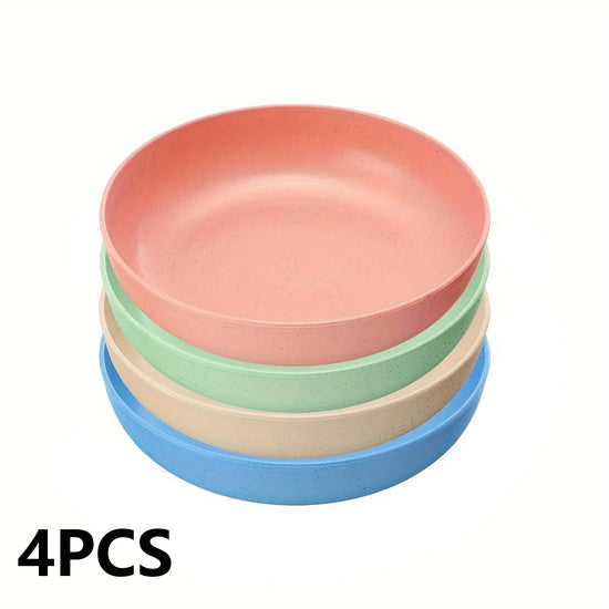 Cat Bowls Set Four Non Slip Shallow Plastic Feeding Dishes