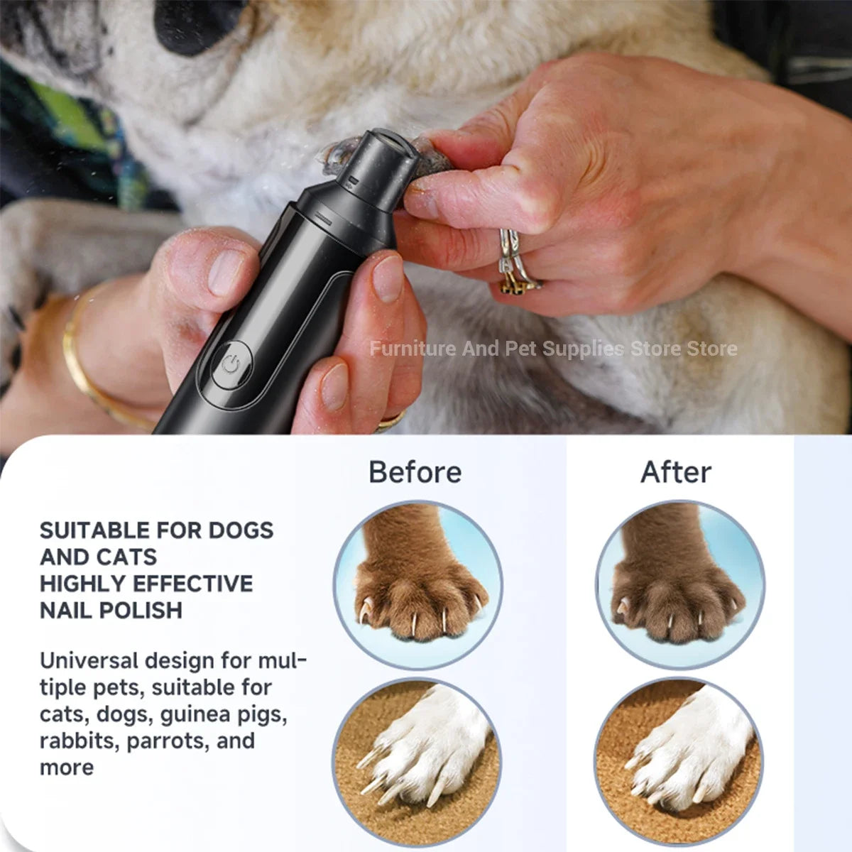 Electric Dog Nail Grinder and USB Rechargeable Pet Trimmer