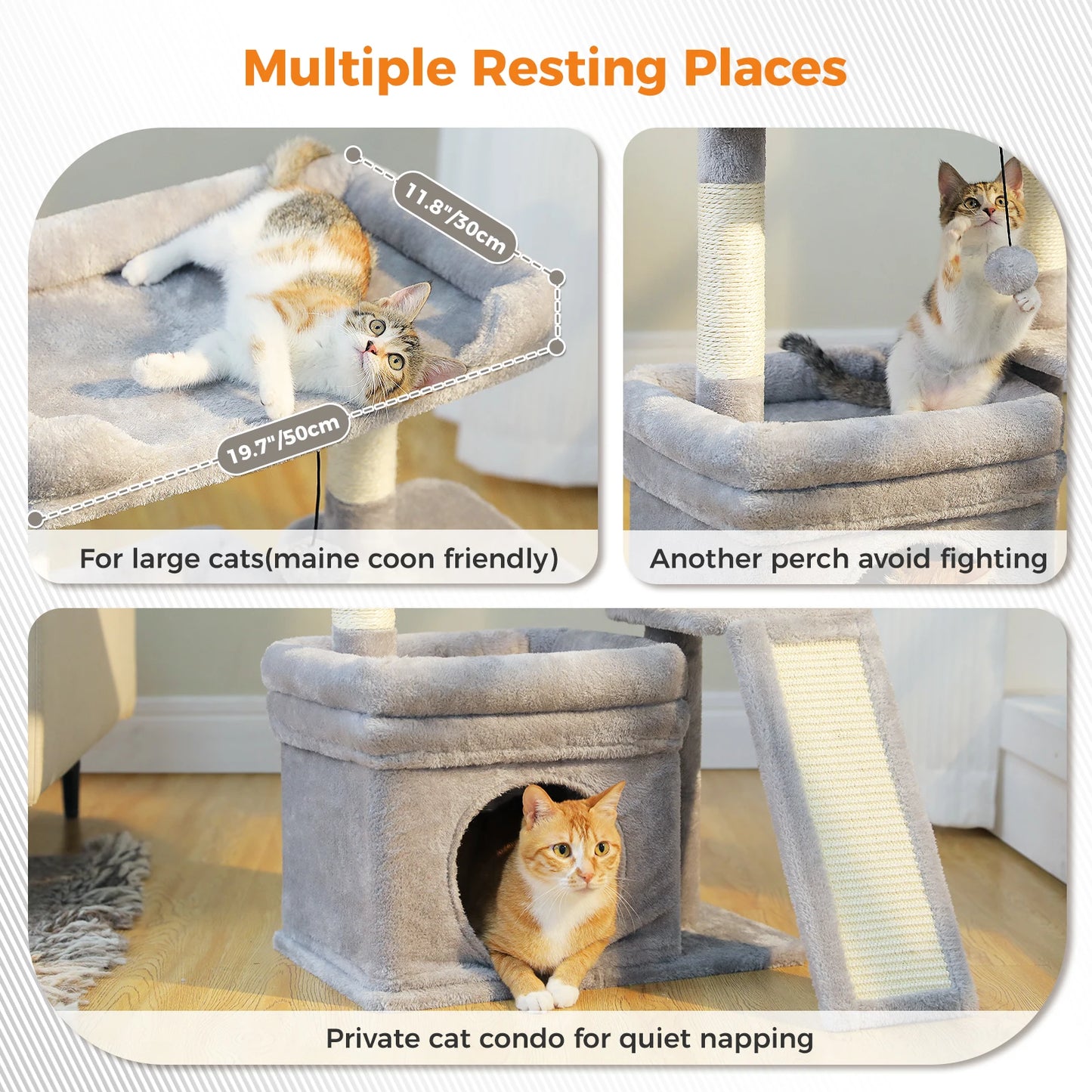 Compact Cat Tree With Sisal Scratching Post And Top Perch