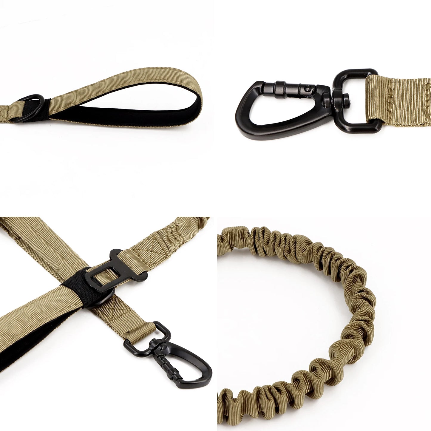 PETRAVELCN Military Dog Leash with Quick Release 2 Control Handles