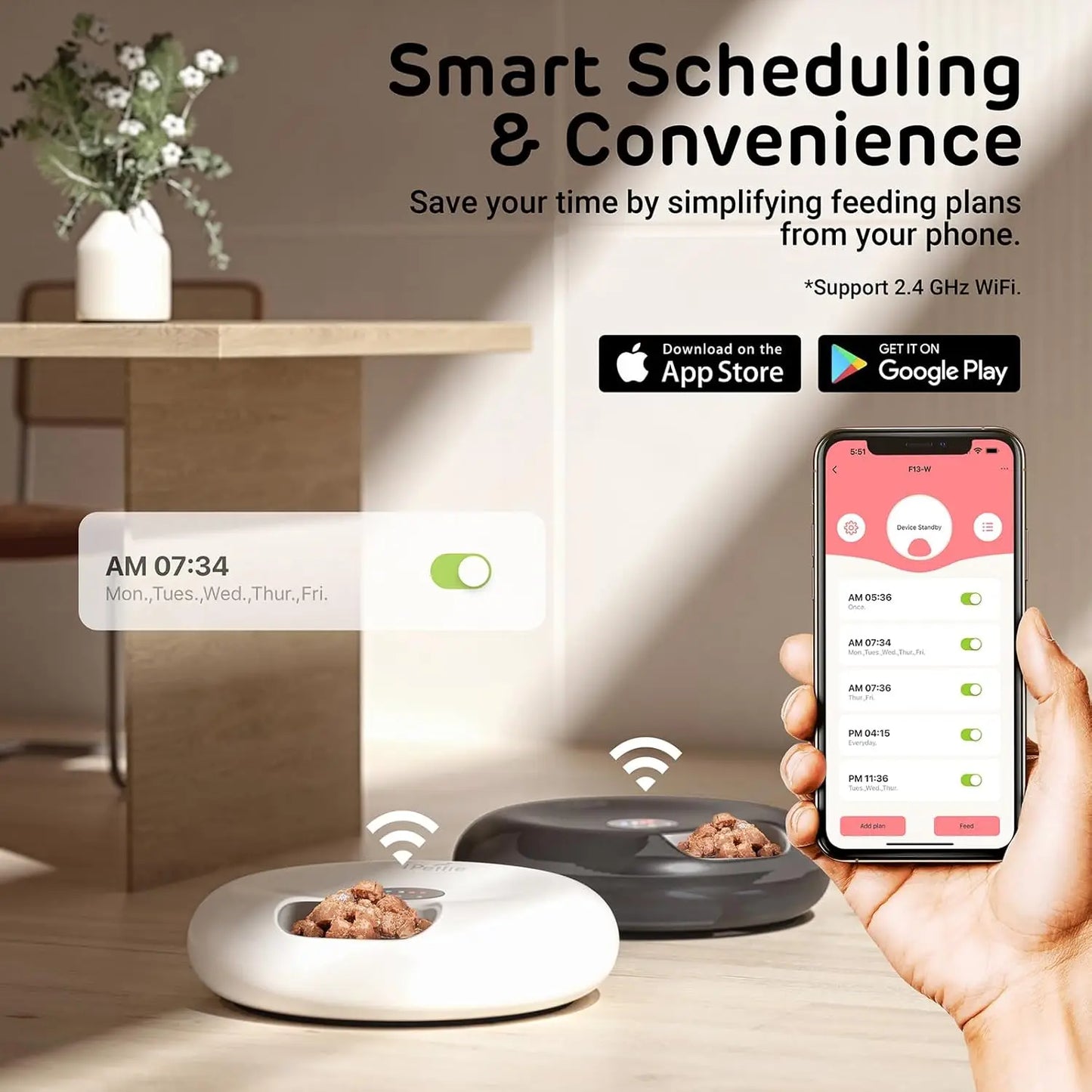 Smart Pet Feeder With App Control And Programmable Timer