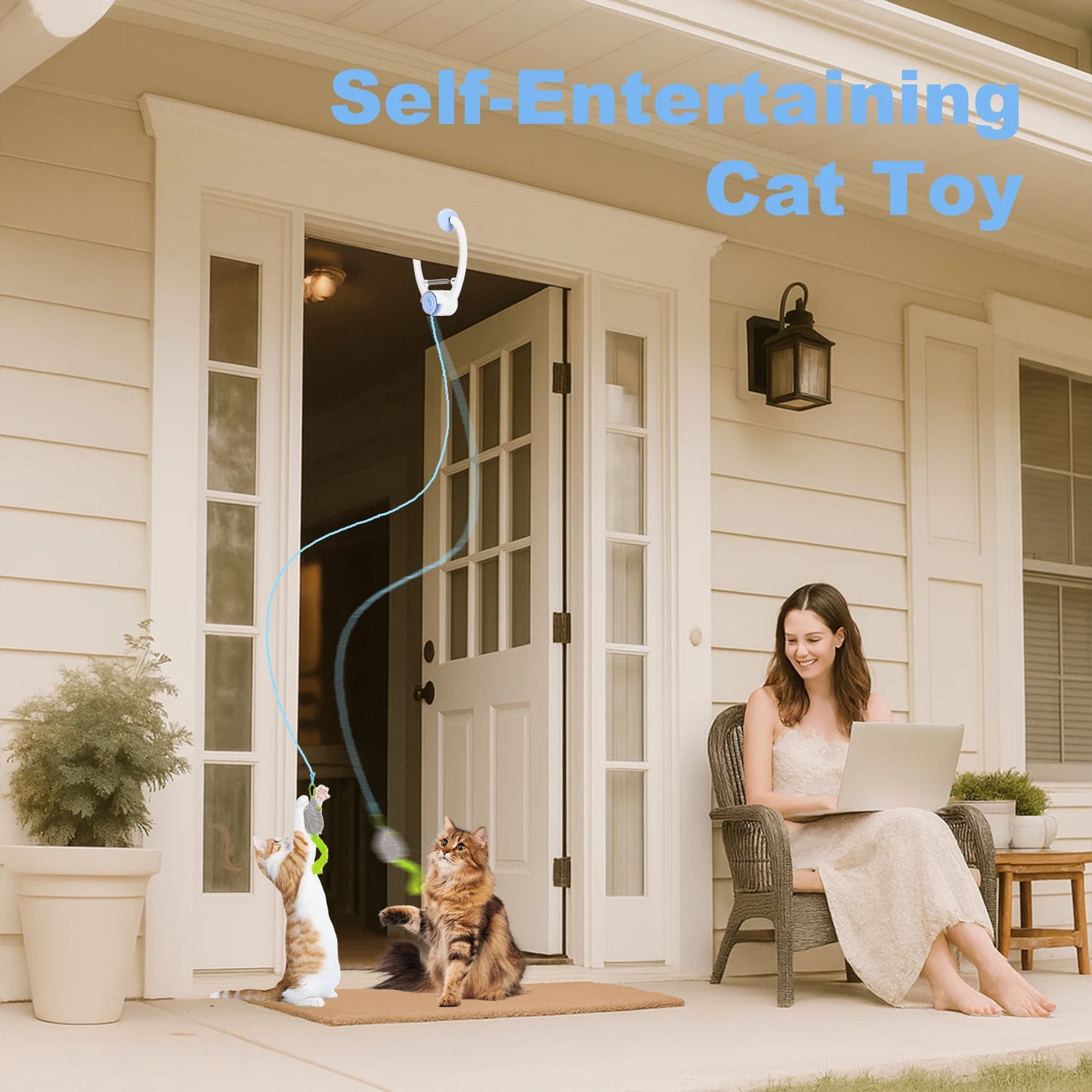 Electric Door Hanging Cat Toy USB Rechargeable Interactive Swinging Motion Engine For Cats