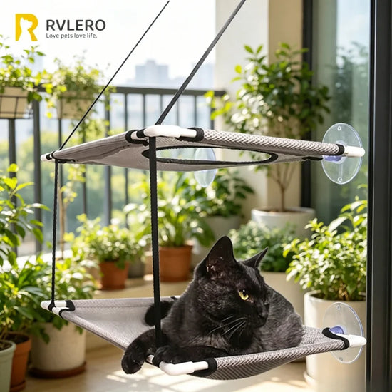 Cat Window Hammock Bed With Double-Decker Tunnel Suction Cups