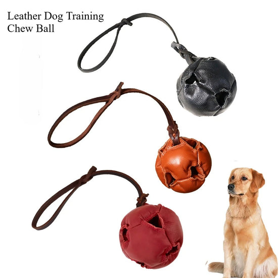 Leather Bite Resistant Training Release Ball For Small And Medium