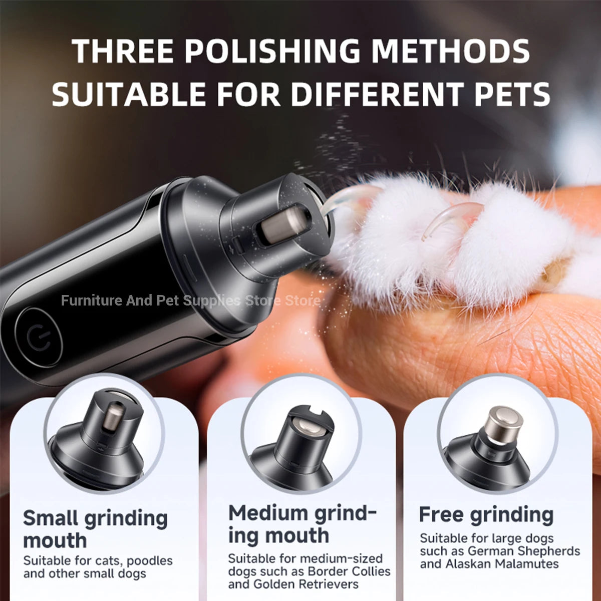 Electric Dog Nail Grinder and USB Rechargeable Pet Trimmer