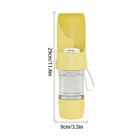 Portable Dog Cat Water Bottle With Food Storage
