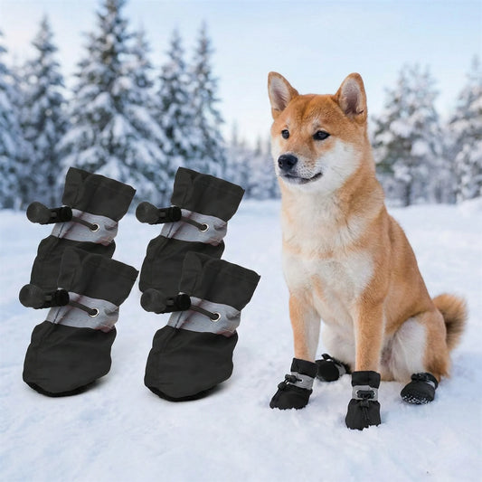 Dog Boots Waterproof Non-Slip Reflective Adjustable Breathable Pet Shoes