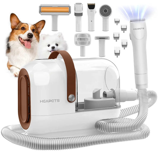 Pet Grooming Vacuum Kit With 7 Tools Low Noise Deshedding For Home Use Quiet Efficient Hair Collection