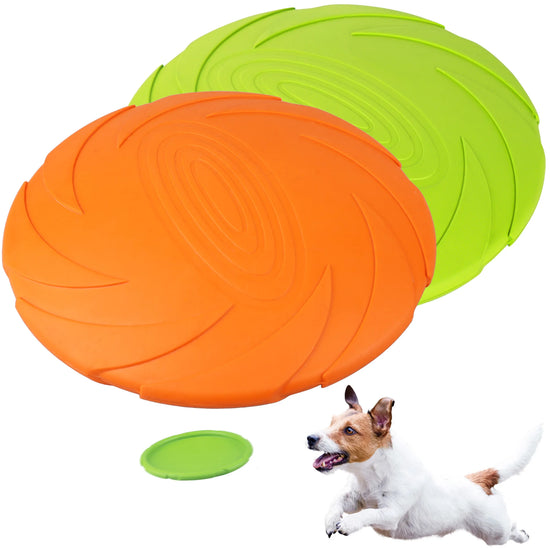 Natural Rubber Dog Flying Disc 2 Pack Floating Saucer Toy