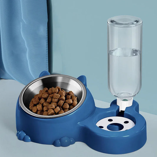 2-in-1 Pet Food And Water Bowl Anti-Spill Durable Design