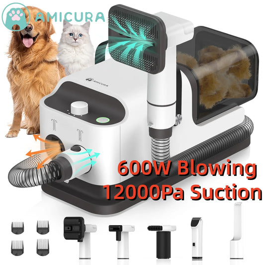 Amicura P1 AllInOne MultiFunctional Pet Grooming Vacuum Cleaner HairDryer FifteenKPaSuction