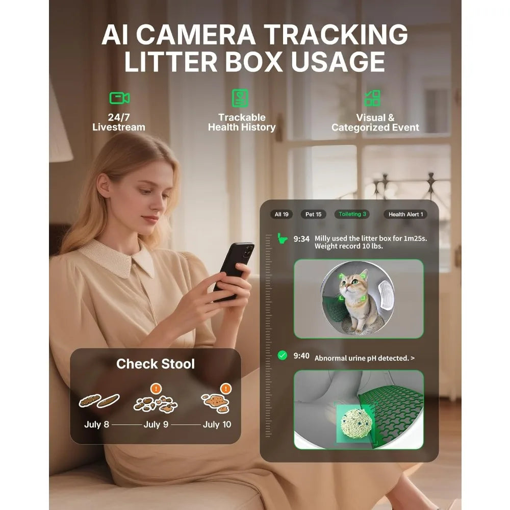 Purobot Max Pro 2 AI Camera Self Cleaning Litter Box