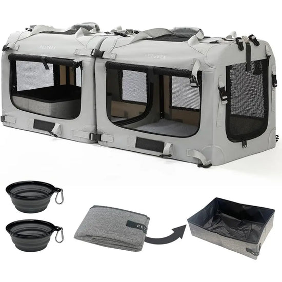 Soft Sided Cat Carrier Portable Travel Carrier For Multiple Cats