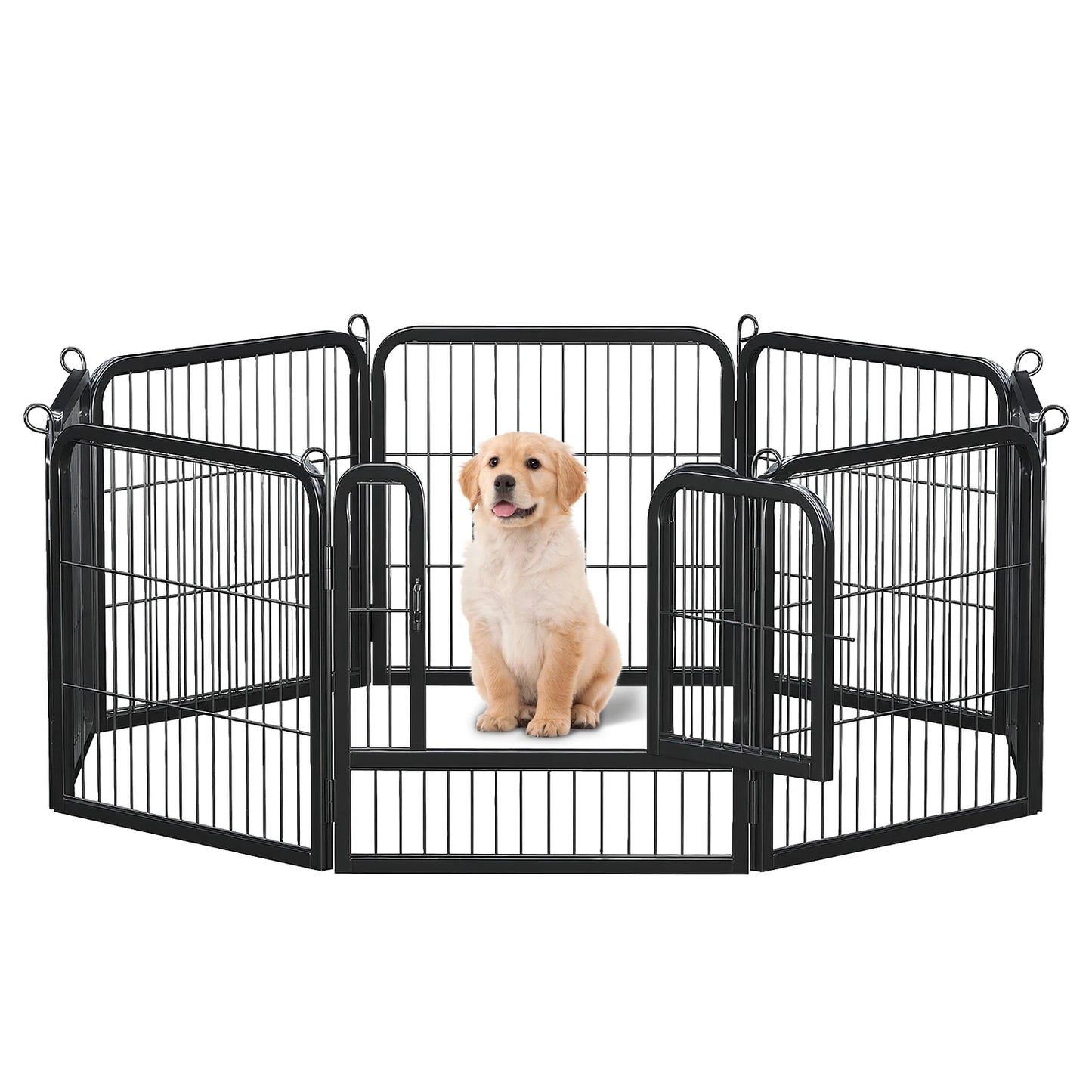 PEQULTI Heavy Duty Metal Puppy Playpen Panels Indoor Outdoor