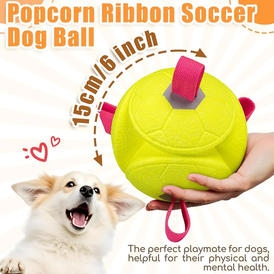 TENSLON RING Dog Soccer Chew Toy With Rope Durable Ball