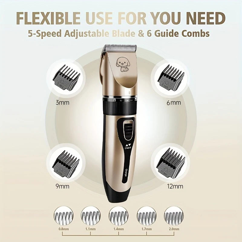 SHUYU Pet Hair Trimmer Kit Electric Precision Clippers For Pets