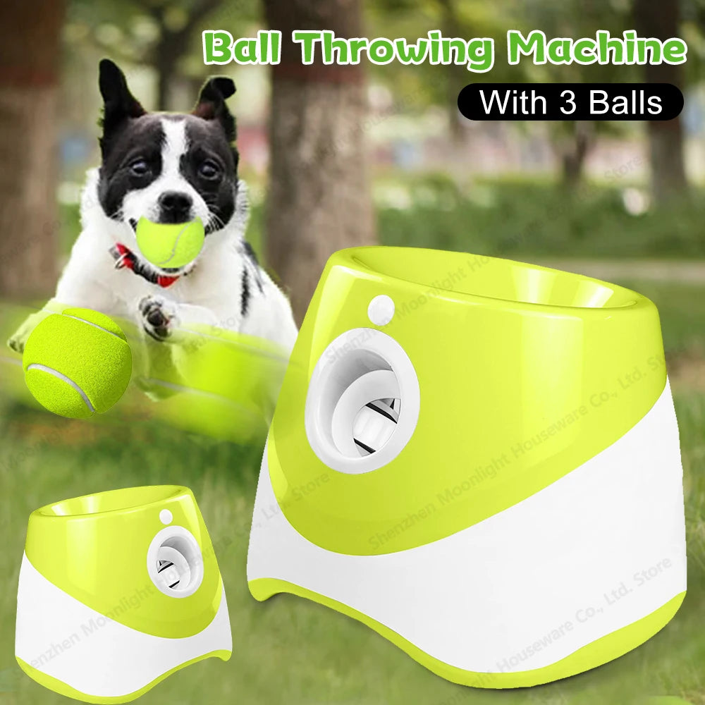 Automatic Dog Ball Thrower With 3 Balls For Indoor Outdoor