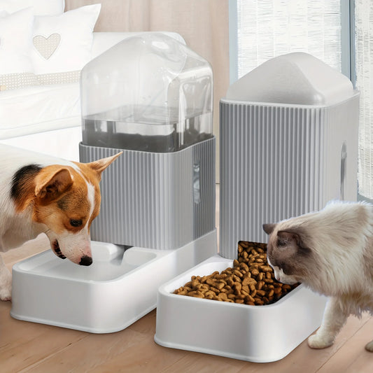 Automatic Pet Feeder And Water Dispenser With Stainless Bowl