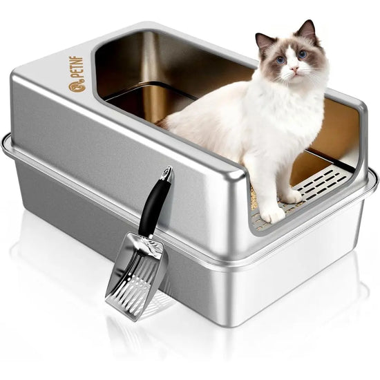 All Metal Stainless Steel Cat Litter Box With Scoop