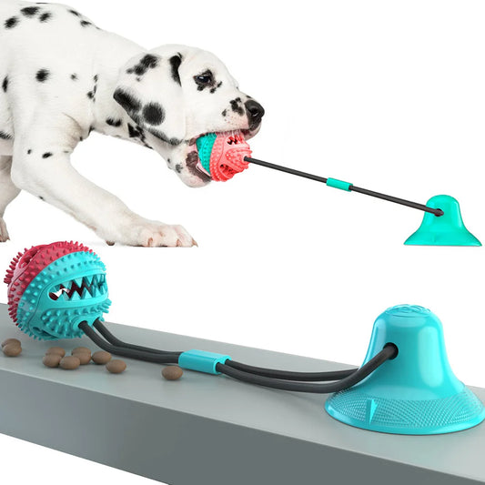 Silicone Suction Cup Tug Ball Dog Toy Teeth Cleaning